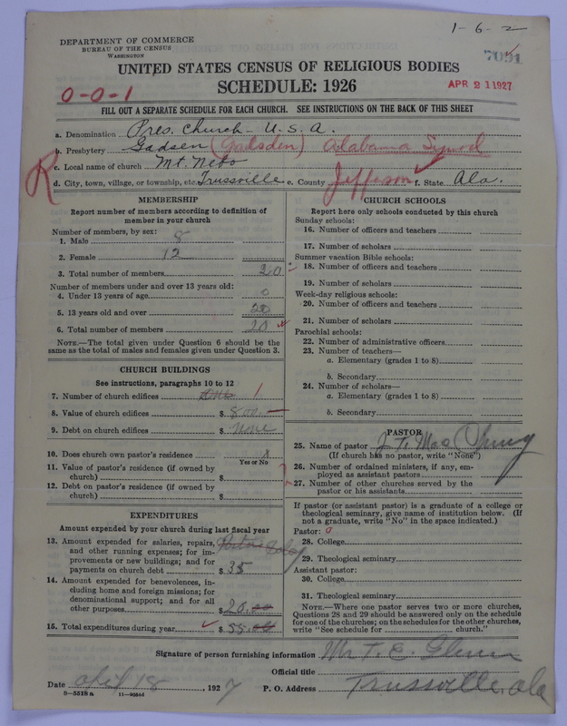 Scan of Presbyterian Church in the United States of America: 7091