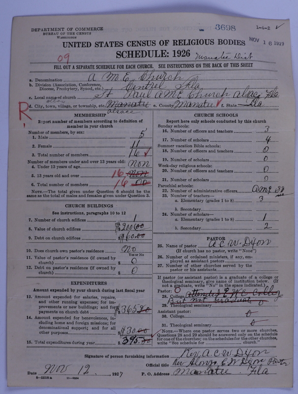 Scan of African Methodist Episcopal Church: 3698