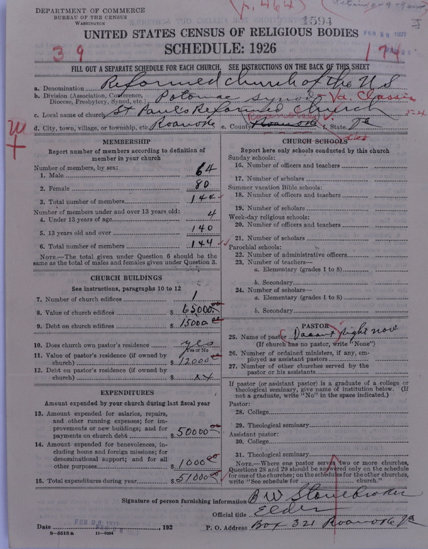 Scan of Reformed Church in the United States: 1594