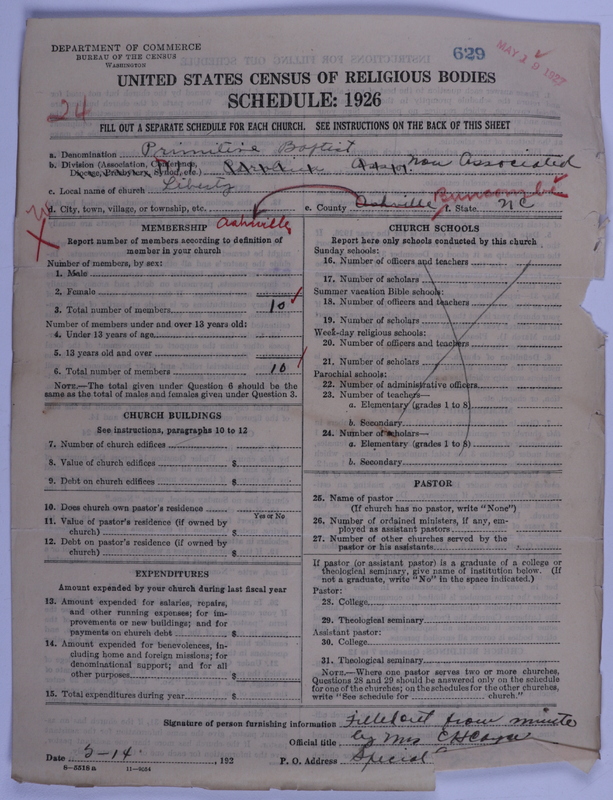 Scan of Primitive Baptists: 629