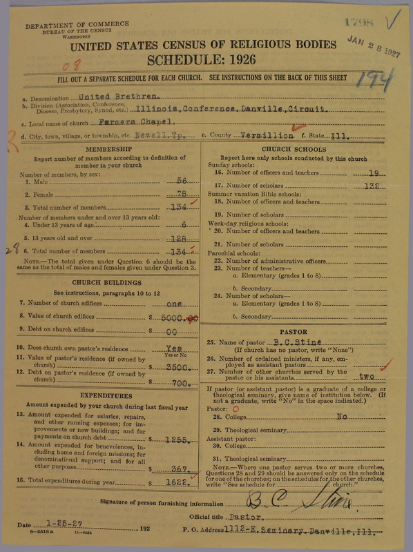 Scan of Church of the United Brethren in Christ: 1798
