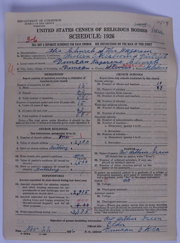 Scan of Church of the Nazarene: 1033