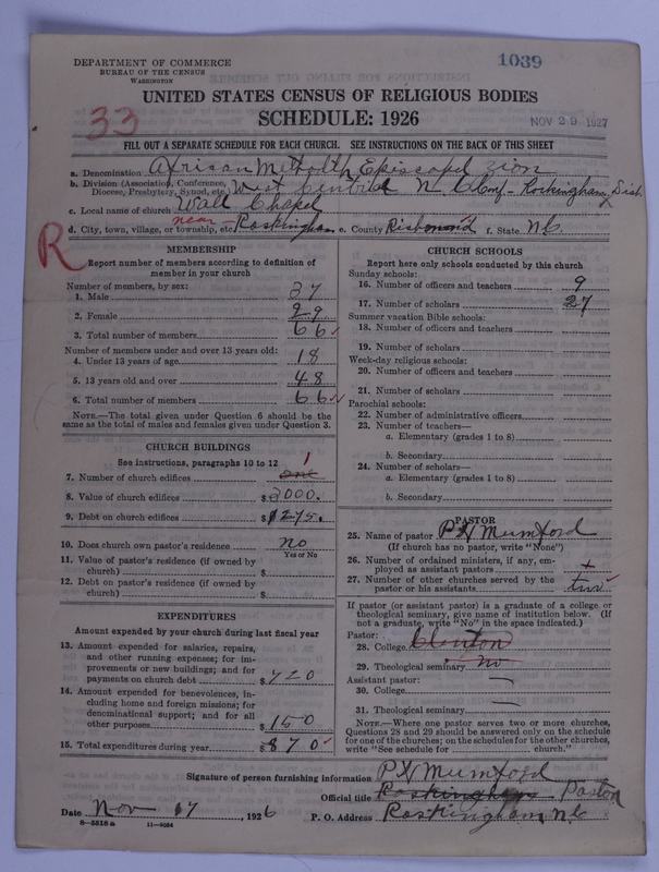 Scan of African Methodist Episcopal Zion Church: 1039