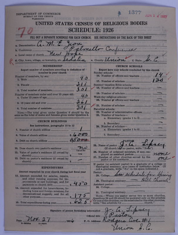 Scan of African Methodist Episcopal Zion Church: 1377