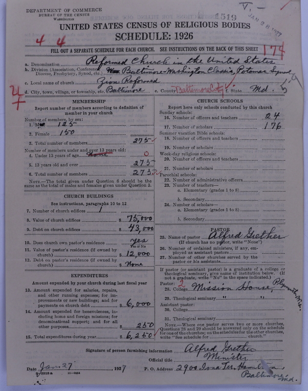 Scan of Reformed Church in the United States: 1519