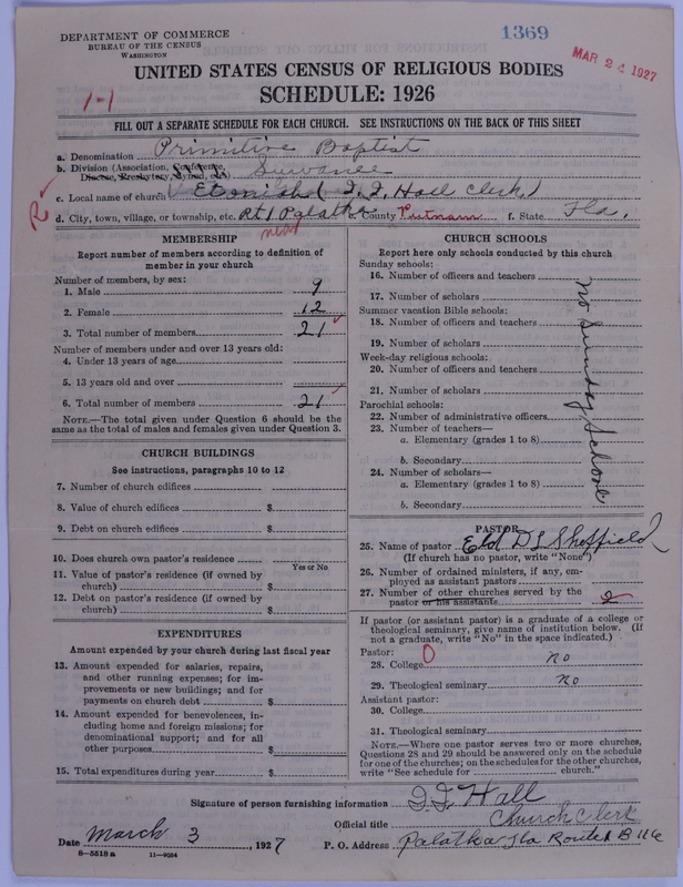 Scan of Primitive Baptists: 1369
