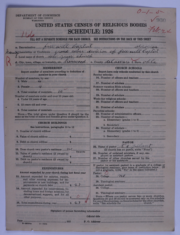 Scan of Free Will Baptists: 930