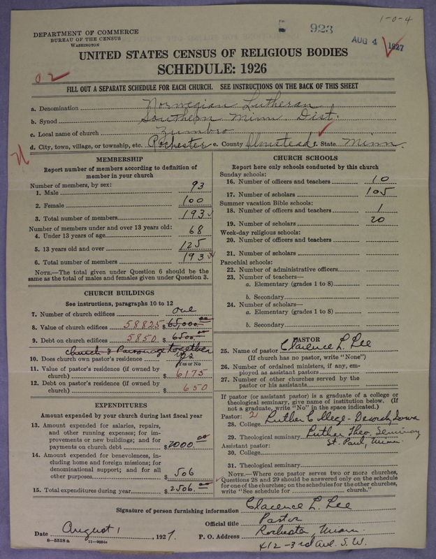 Scan of Norwegian Lutheran Church of America: 923