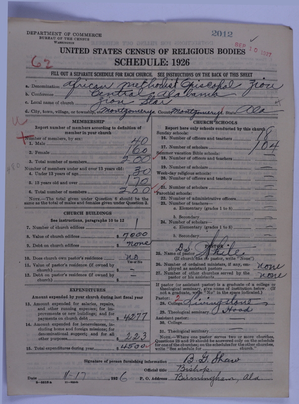 Scan of African Methodist Episcopal Zion Church: 2012