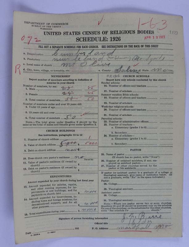 Scan of Cumberland Presbyterian Church: 169