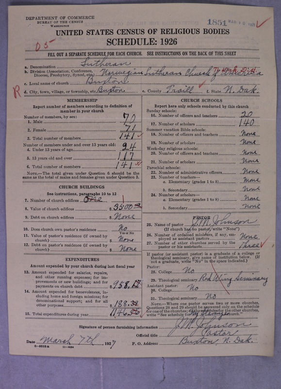 Scan of Norwegian Lutheran Church of America: 1851