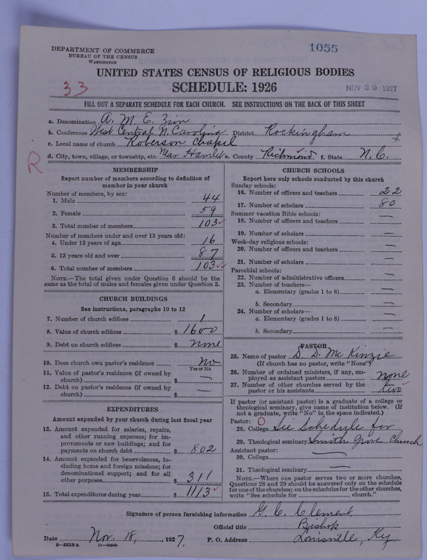 Scan of African Methodist Episcopal Zion Church: 1055