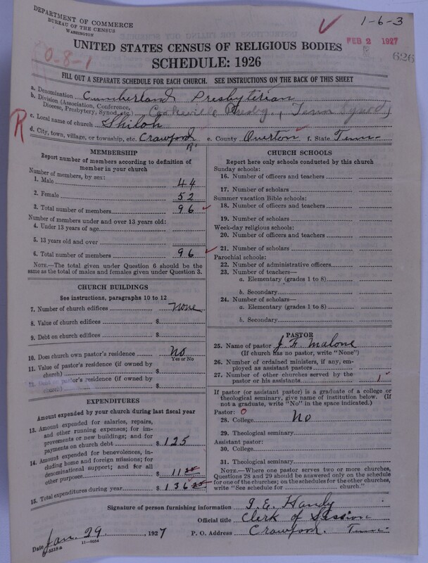 Scan of Cumberland Presbyterian Church: 626