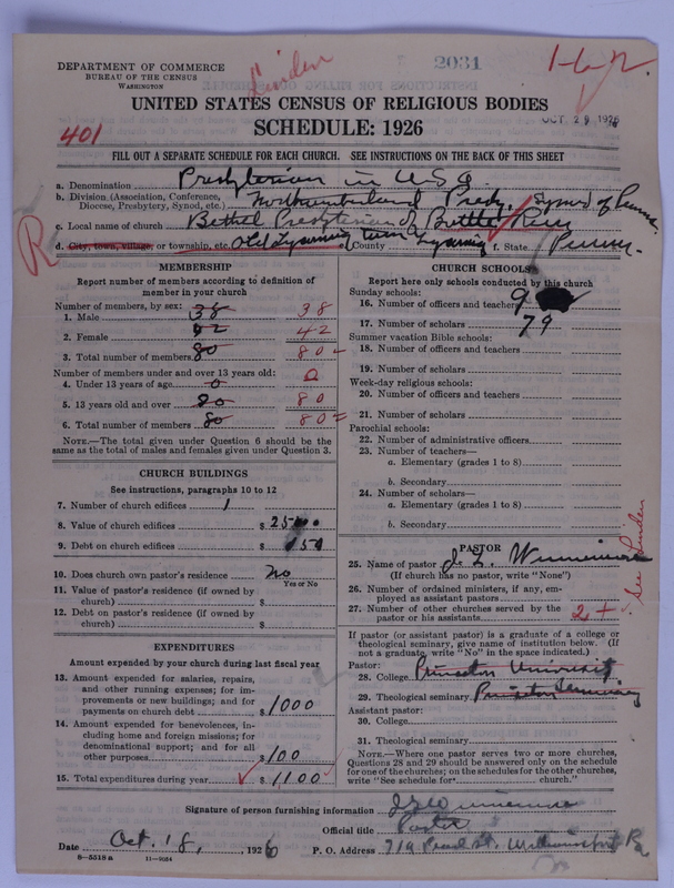 Scan of Presbyterian Church in the United States of America: 2031