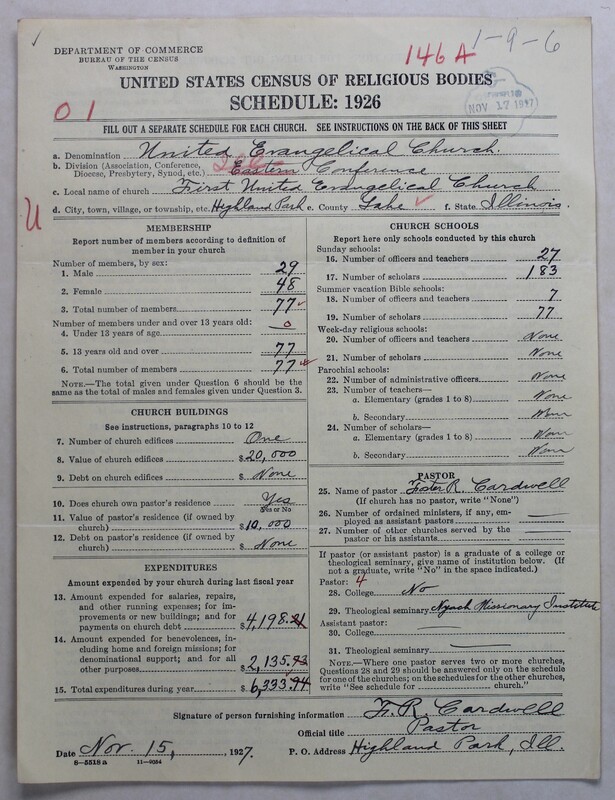 Scan of Evangelical Congregational Church: 146a