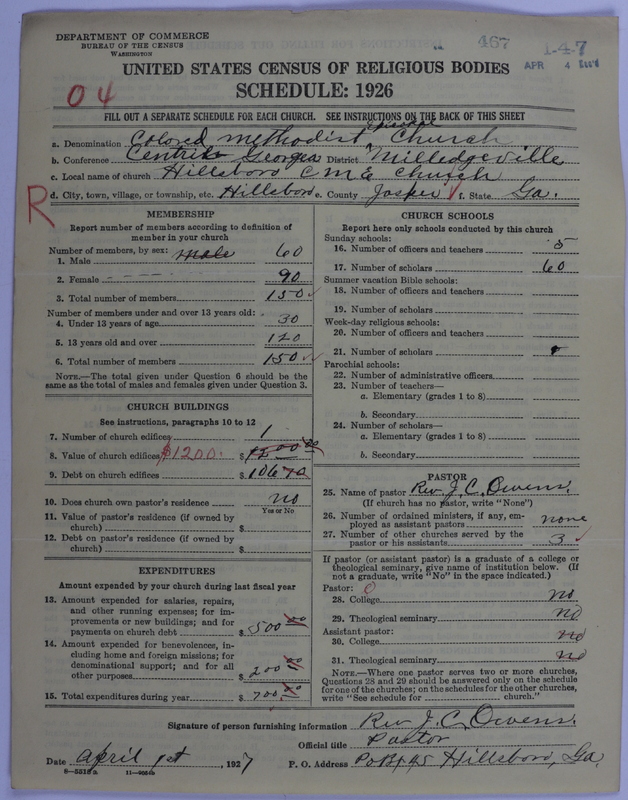 Scan of Colored Methodist Episcopal Church: 467