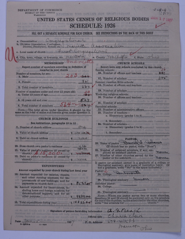Scan of Congregational Churches: 2109