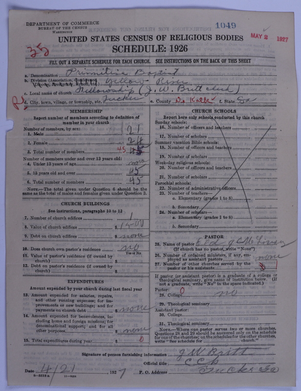 Scan of Primitive Baptists: 1049