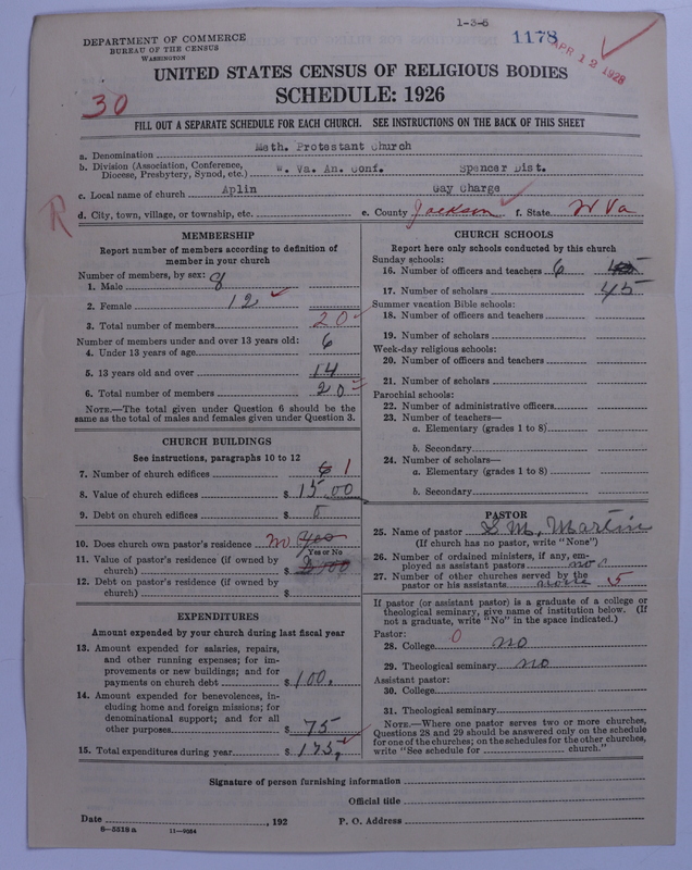 Scan of Methodist Protestant Church: 1178
