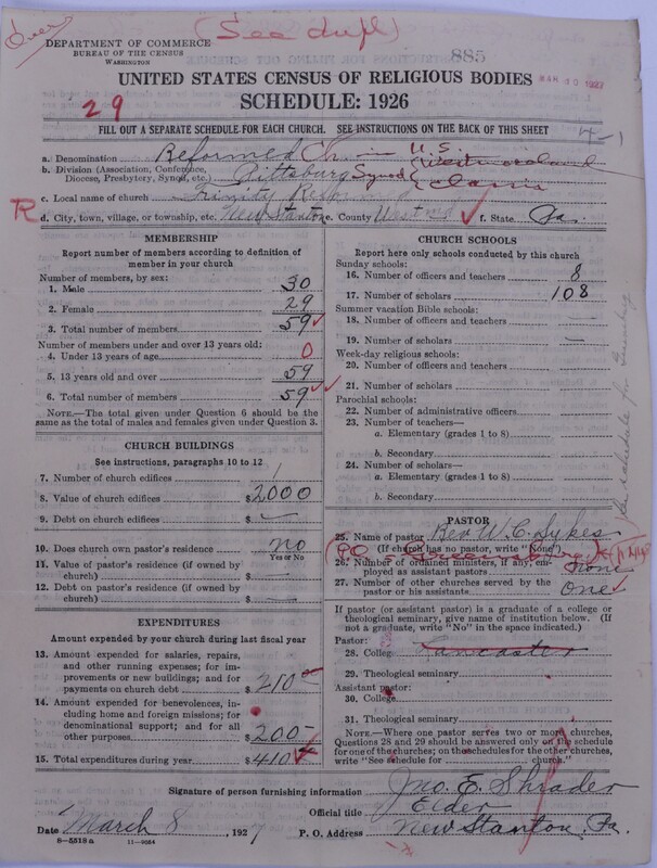 Scan of Reformed Church in the United States: 885