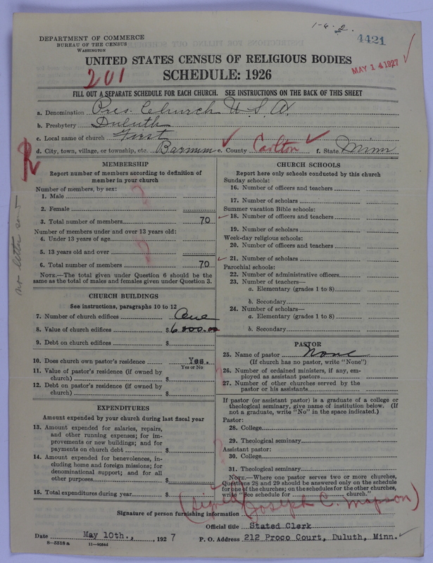 Scan of Presbyterian Church in the United States of America: 4421