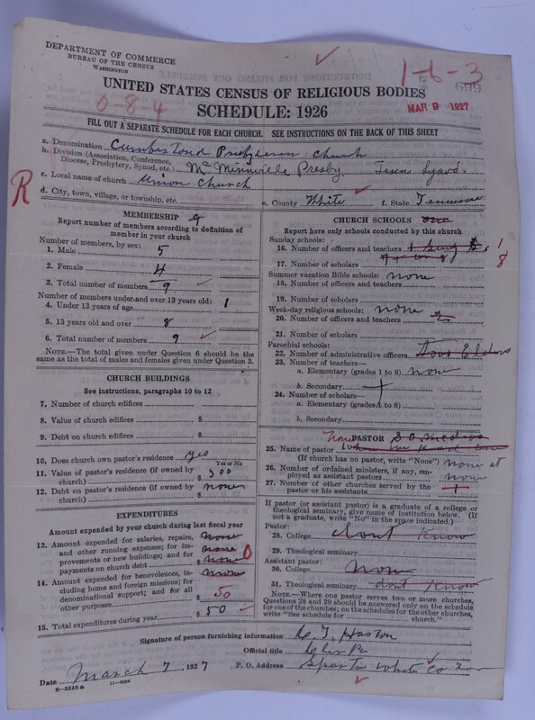 Scan of Cumberland Presbyterian Church: 699