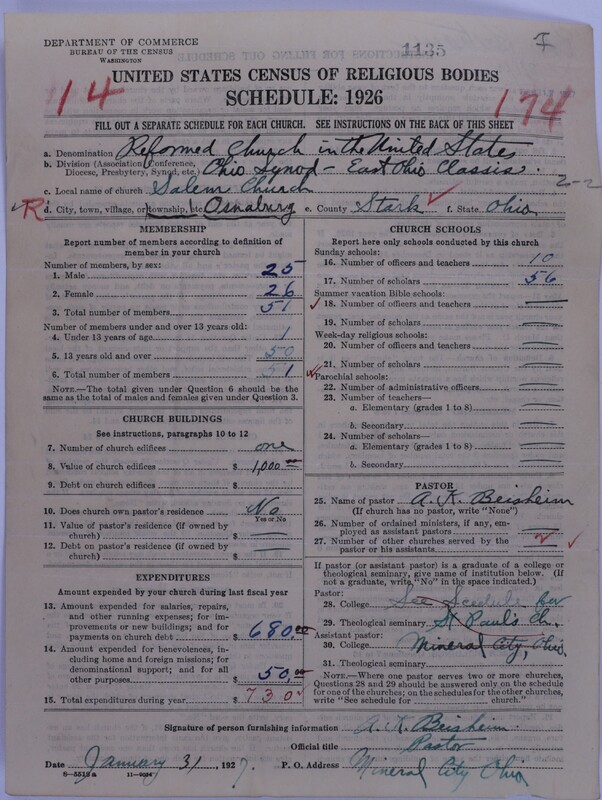 Scan of Reformed Church in the United States: 1135