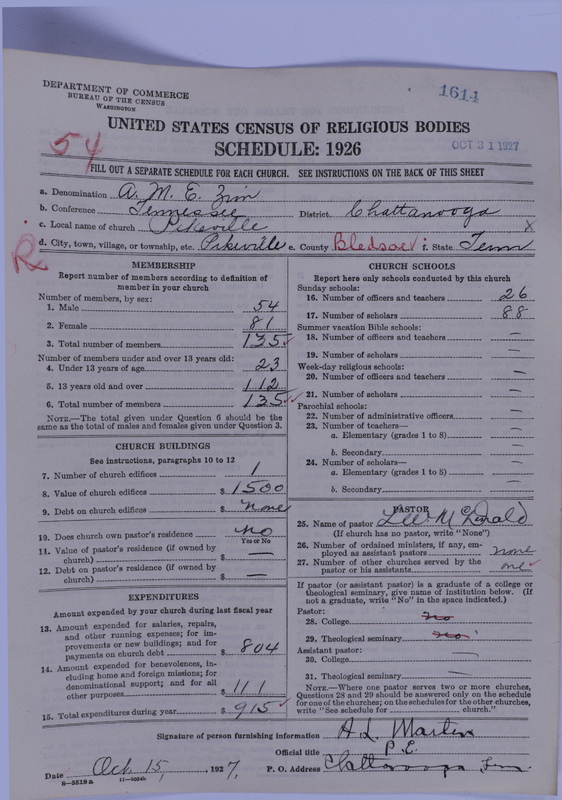 Scan of African Methodist Episcopal Zion Church: 1614