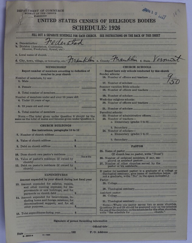 Scan of Federated Churches: 54
