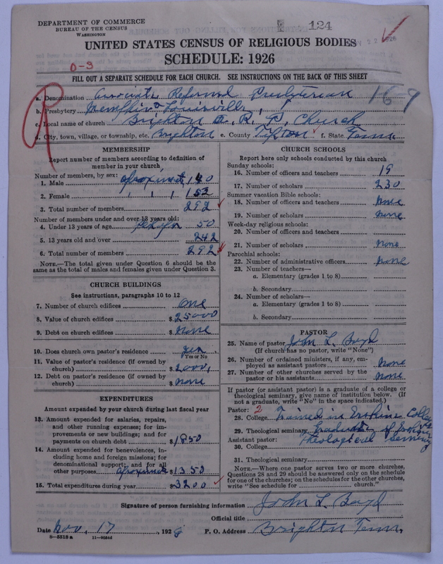 Scan of Associate Reformed Presbyterian Church: 124