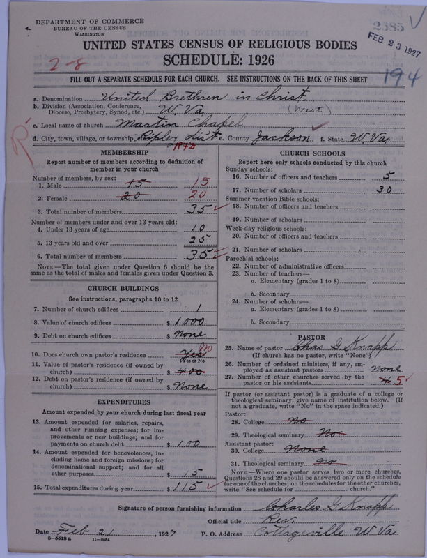 Scan of Church of the United Brethren in Christ: 2585
