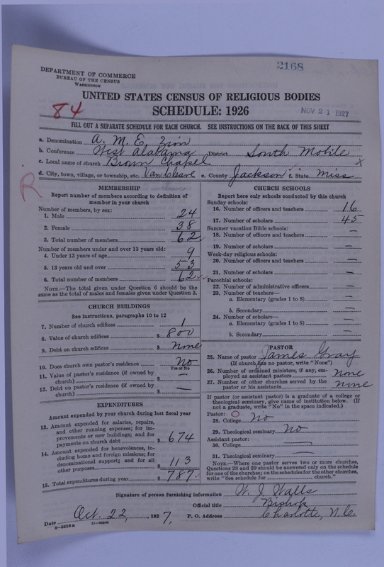 Scan of African Methodist Episcopal Zion Church: 2168