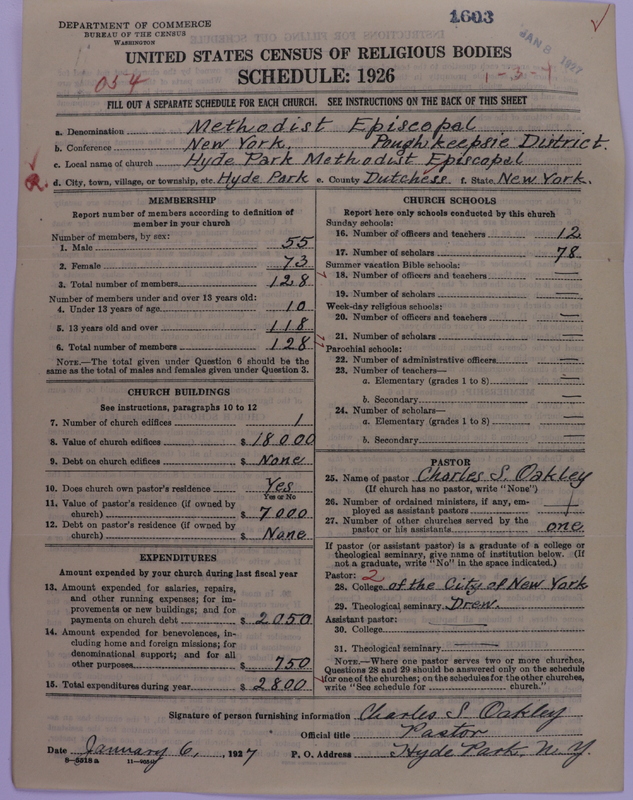 Scan of Methodist Episcopal Church: 1603