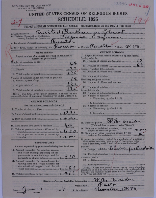 Scan of Church of the United Brethren in Christ: 2685