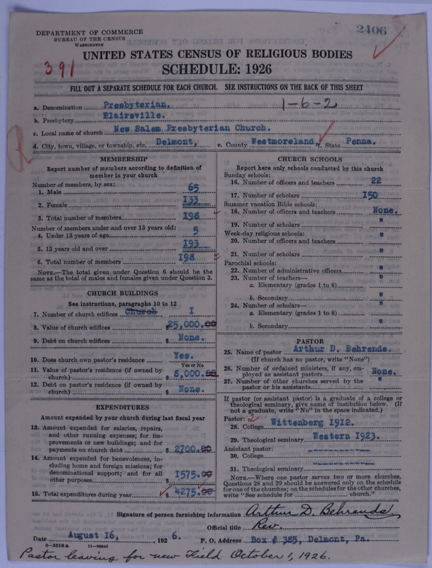 Scan of Presbyterian Church in the United States of America: 2406