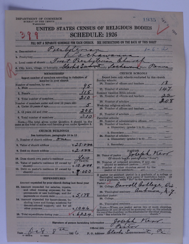 Scan of Presbyterian Church in the United States of America: 1935