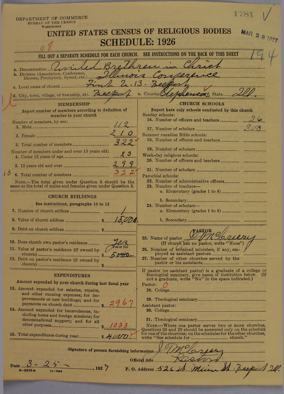 Scan of Church of the United Brethren in Christ: 1781