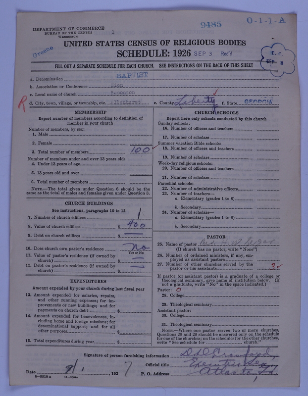 Scan of Negro Baptists: 9485