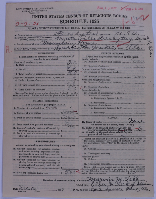 Scan of Presbyterian Church in the United States of America: 7082