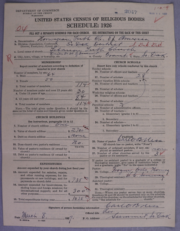 Scan of Norwegian Lutheran Church of America: 2047