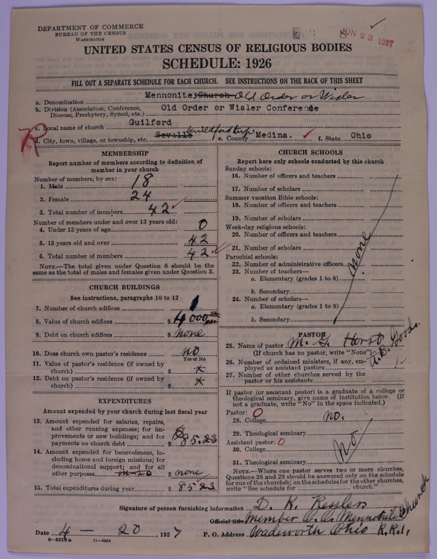 Scan of Old Order Mennonite Church (Wisler): 8