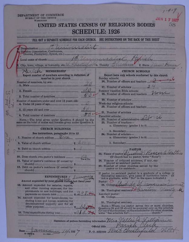 Scan of Universalist Church: 58