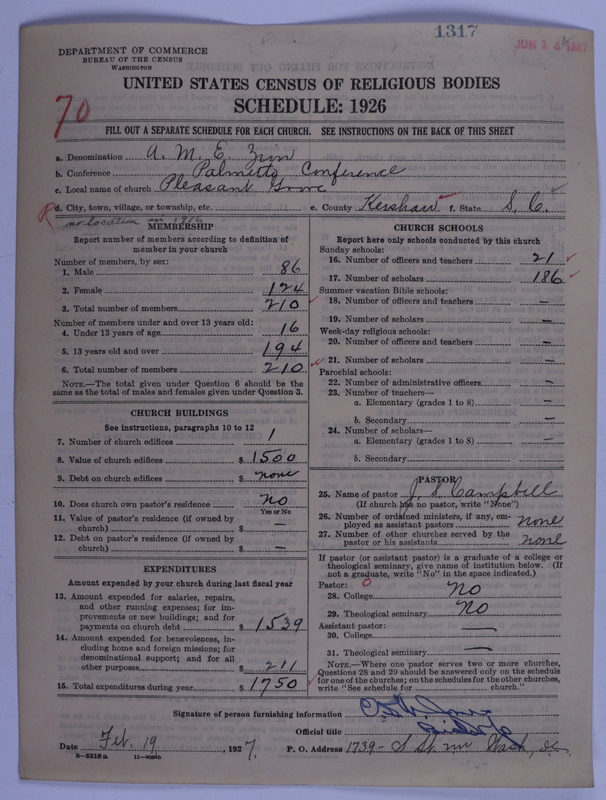 Scan of African Methodist Episcopal Zion Church: 1317