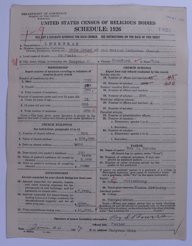Scan of United Lutheran Church in America: 1922