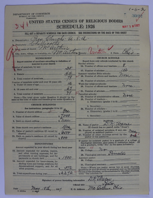 Scan of Presbyterian Church in the United States of America: 3022