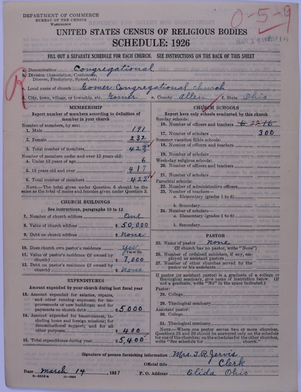 Scan of Congregational Churches: 1916