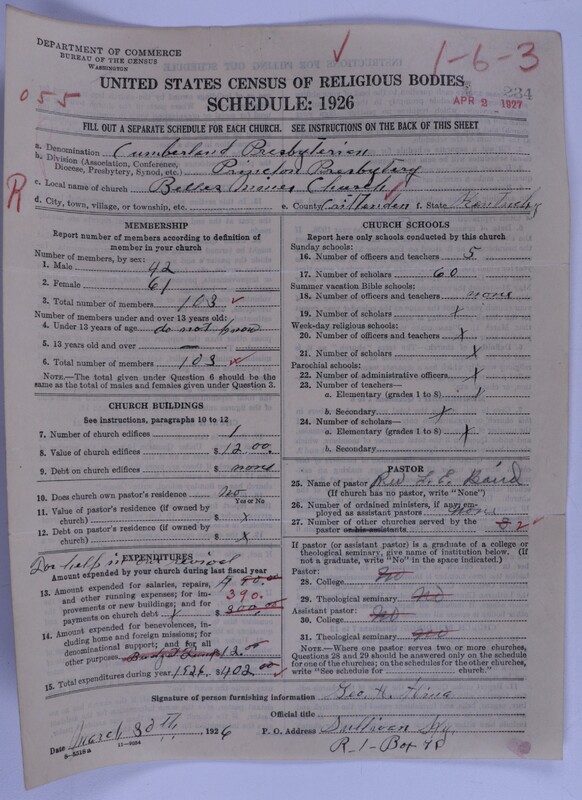 Scan of Cumberland Presbyterian Church: 234