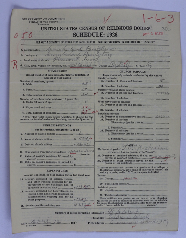 Scan of Cumberland Presbyterian Church: 305