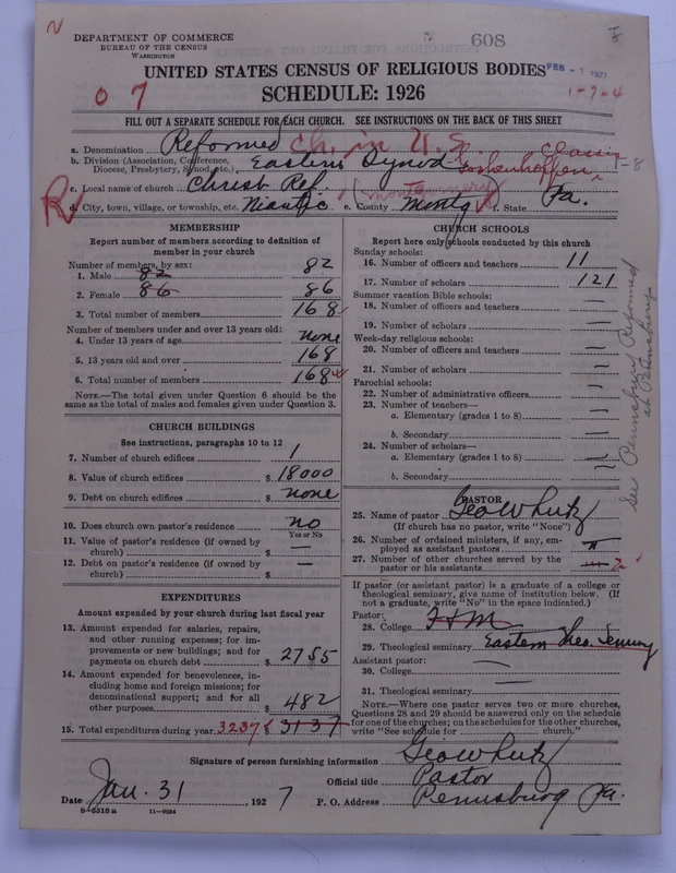 Scan of Reformed Church in the United States: 608