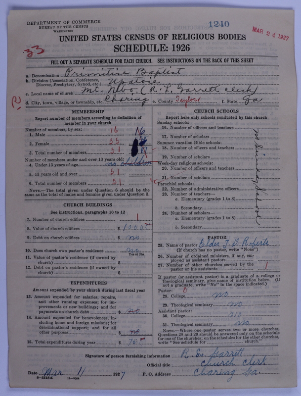 Scan of Primitive Baptists: 1240